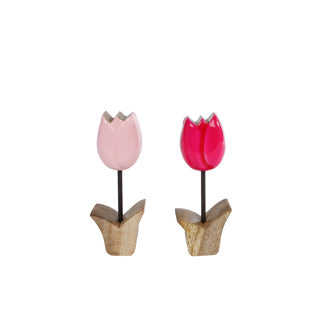 Sculptuur bloem tulp s 2 assorti