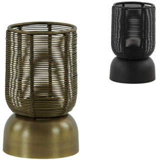Theelichthouder metaal 15cm 2 assorti