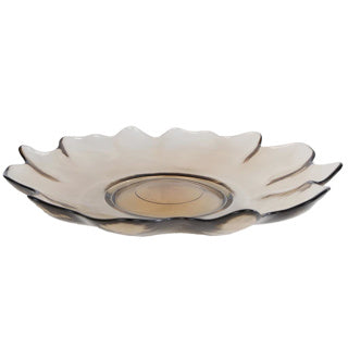 No brand schaal wave xl beige glas 32x32x6cm