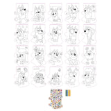 Moxy bluey vormen kleurblok, 20 vellen + 6 pencils - afbeelding 2