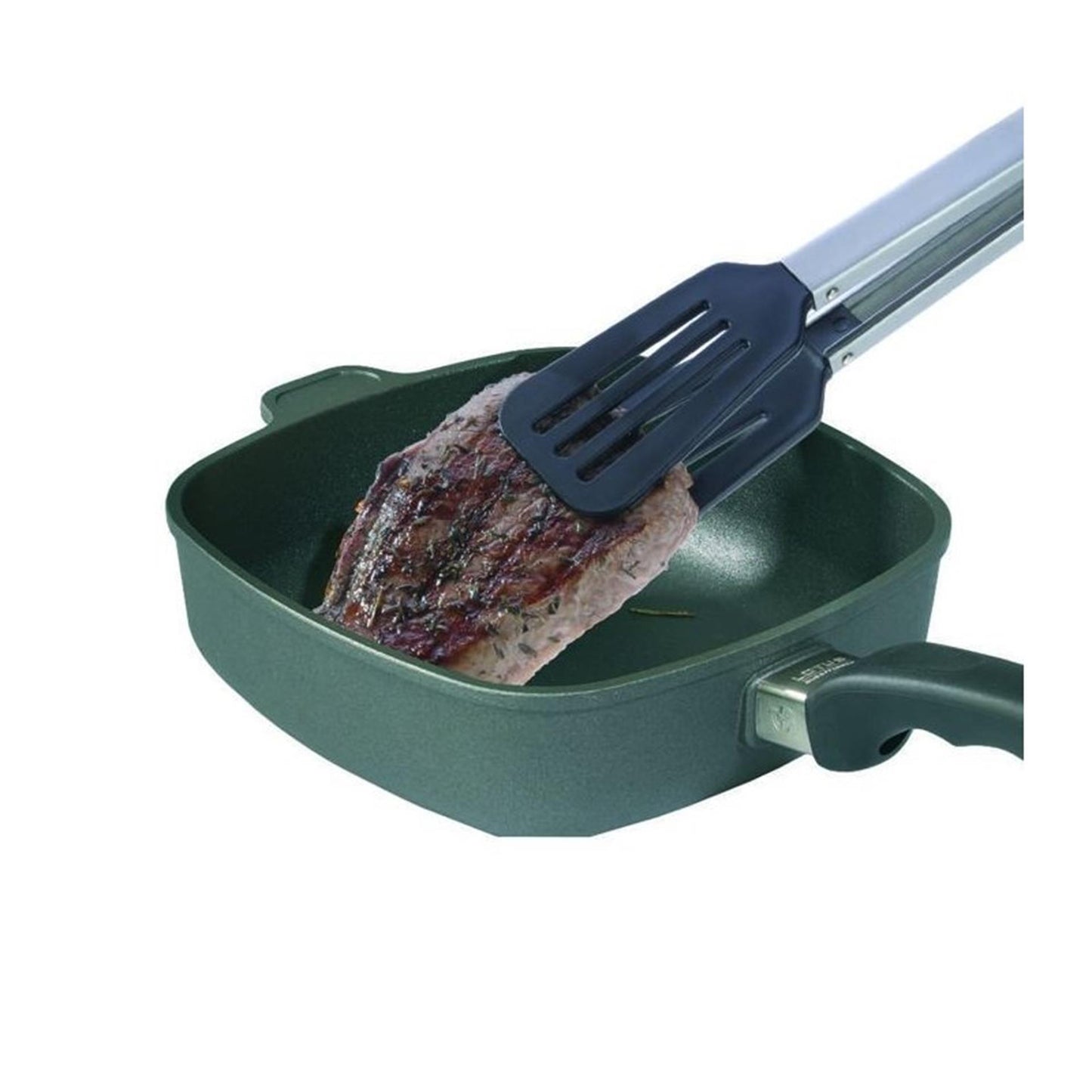 Westmark serveertang, met grote siliconen lepels en rubberen handgrepen, lengte: 34 cm, roestvrij staal kunststof siliconen, comfort silicone maxi, zilver zwart, 16122270