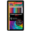 Stabilo 12 kleurpotloden aquacolor in metalen doosje