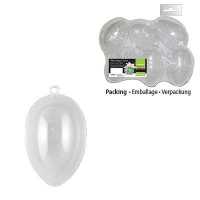 Vaessen creative • plastic ei 2-delig pre-packed 9x6.2cm 4pcs