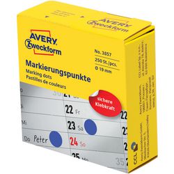 Markeringspunten avery blauw 250 stuks 19 mm