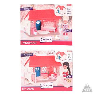 Toi-toys lauren speelset poppenhuis 13cm