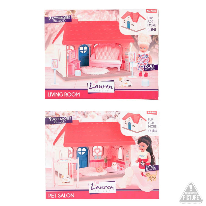 Toi-toys lauren speelset poppenhuis 13cm