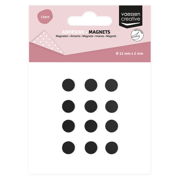 Vaessen creative • magneten plakbaar 12mmx2mm 12stuks