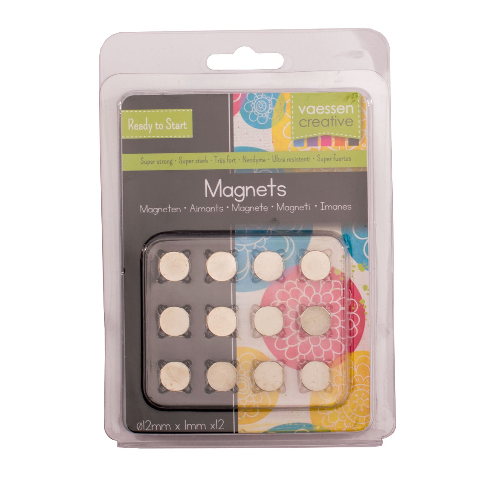 Vaessen creative • magneten ni35 supersterk ø12x1mm 12stuks