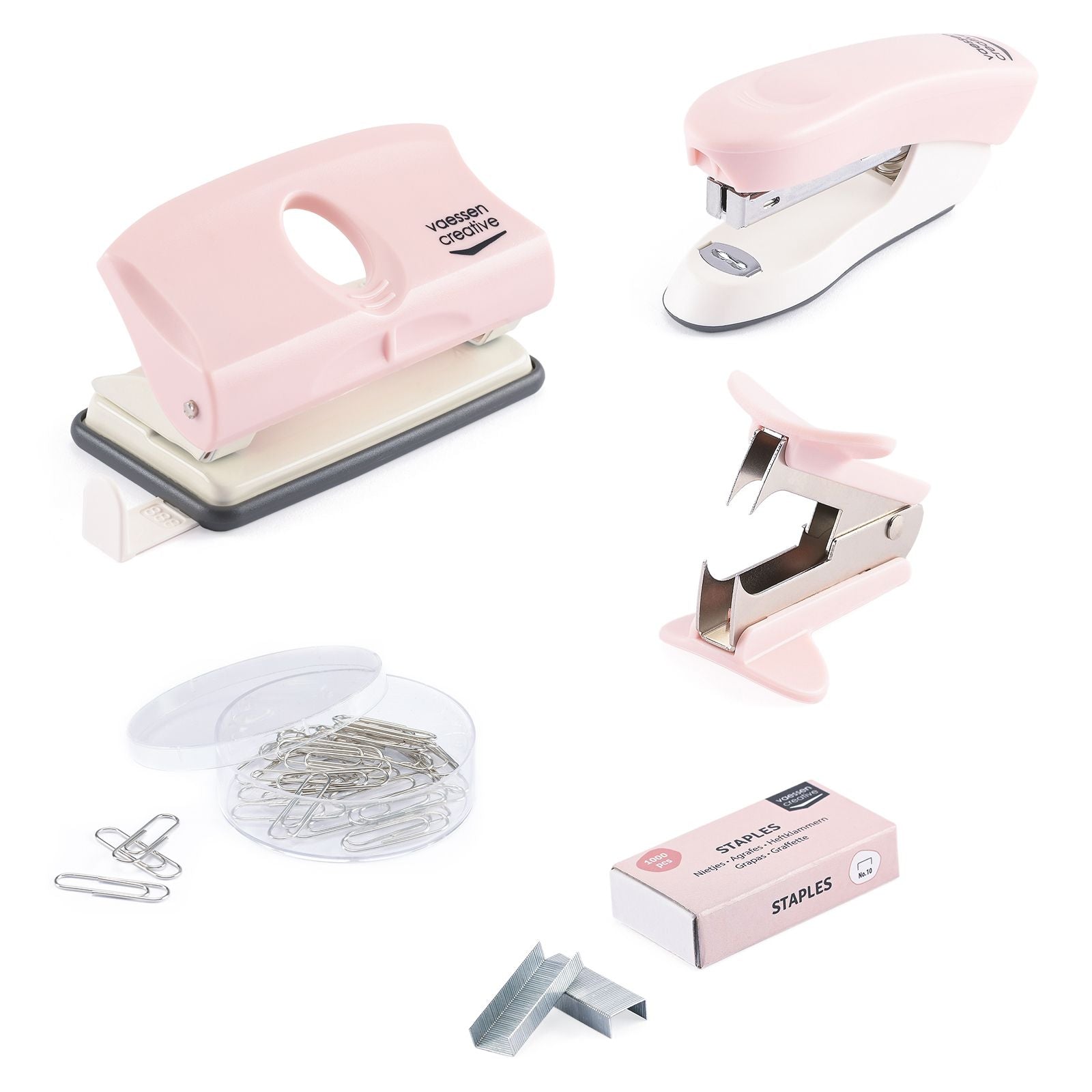 Vaessen creative • kantoorartikelen licht roze 5stuks