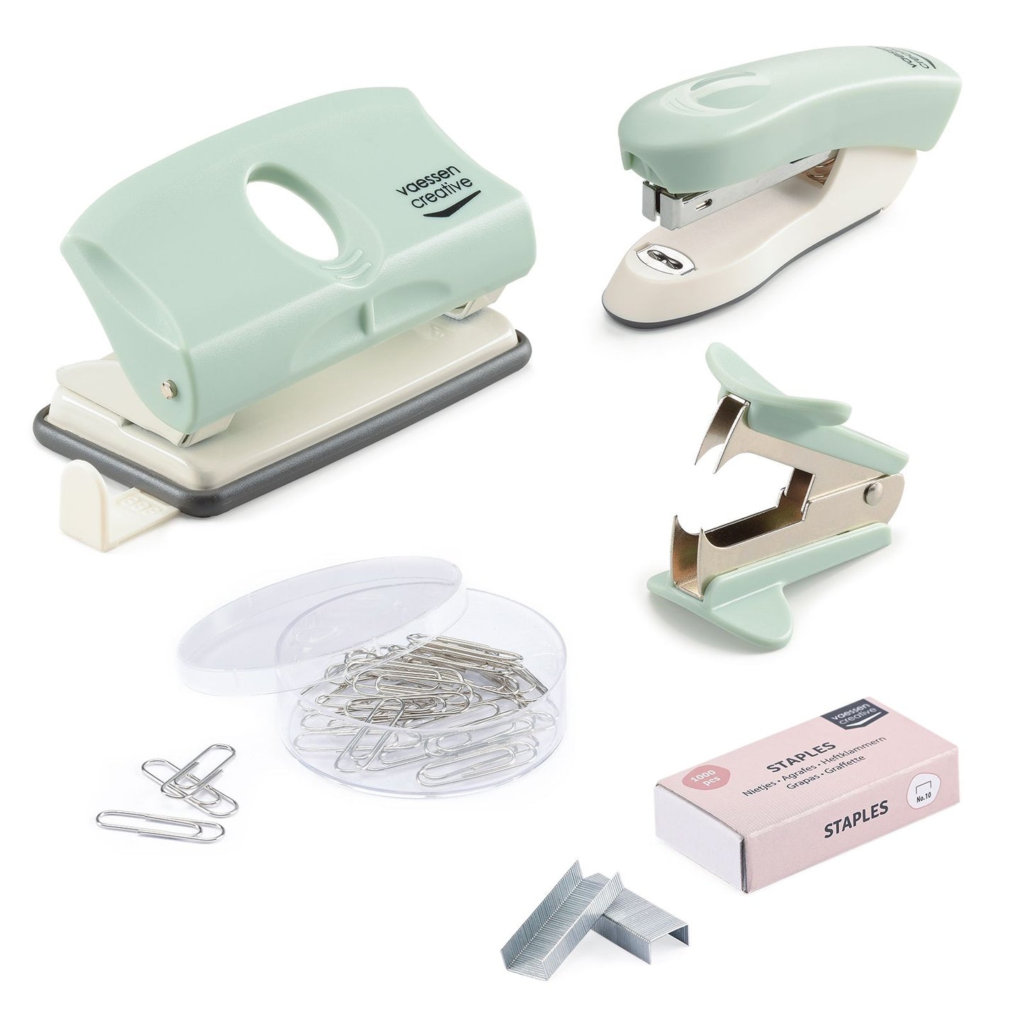 Vaessen creative • kantoorartikelen mint groen 5pcs