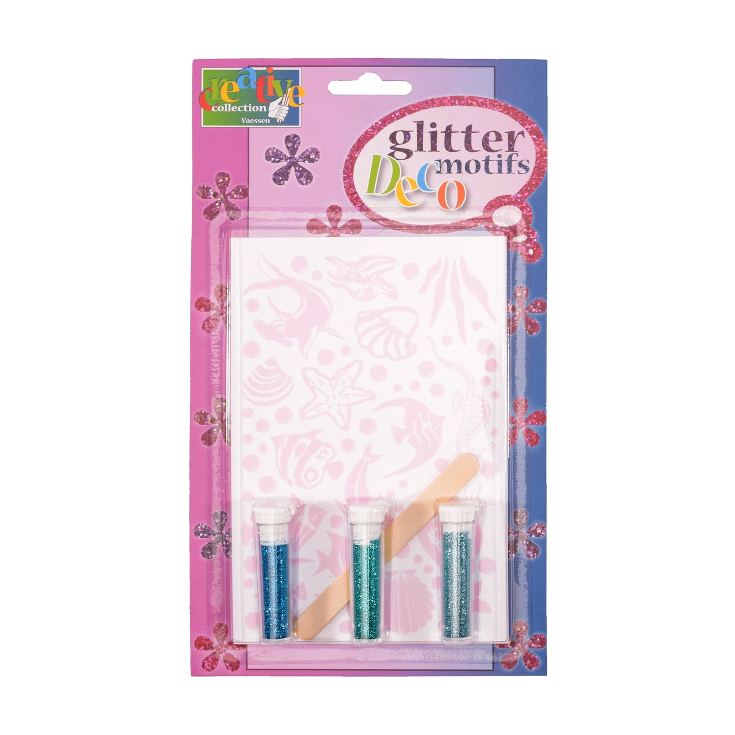 Vaessen creative • transfer + 3x glitter zee-strand