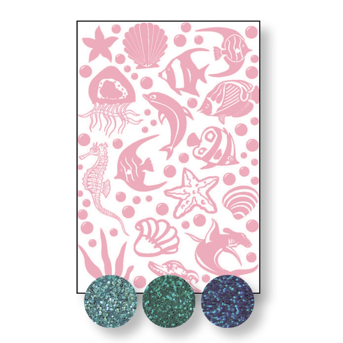 Vaessen creative • transfer + 3x glitter zee-strand