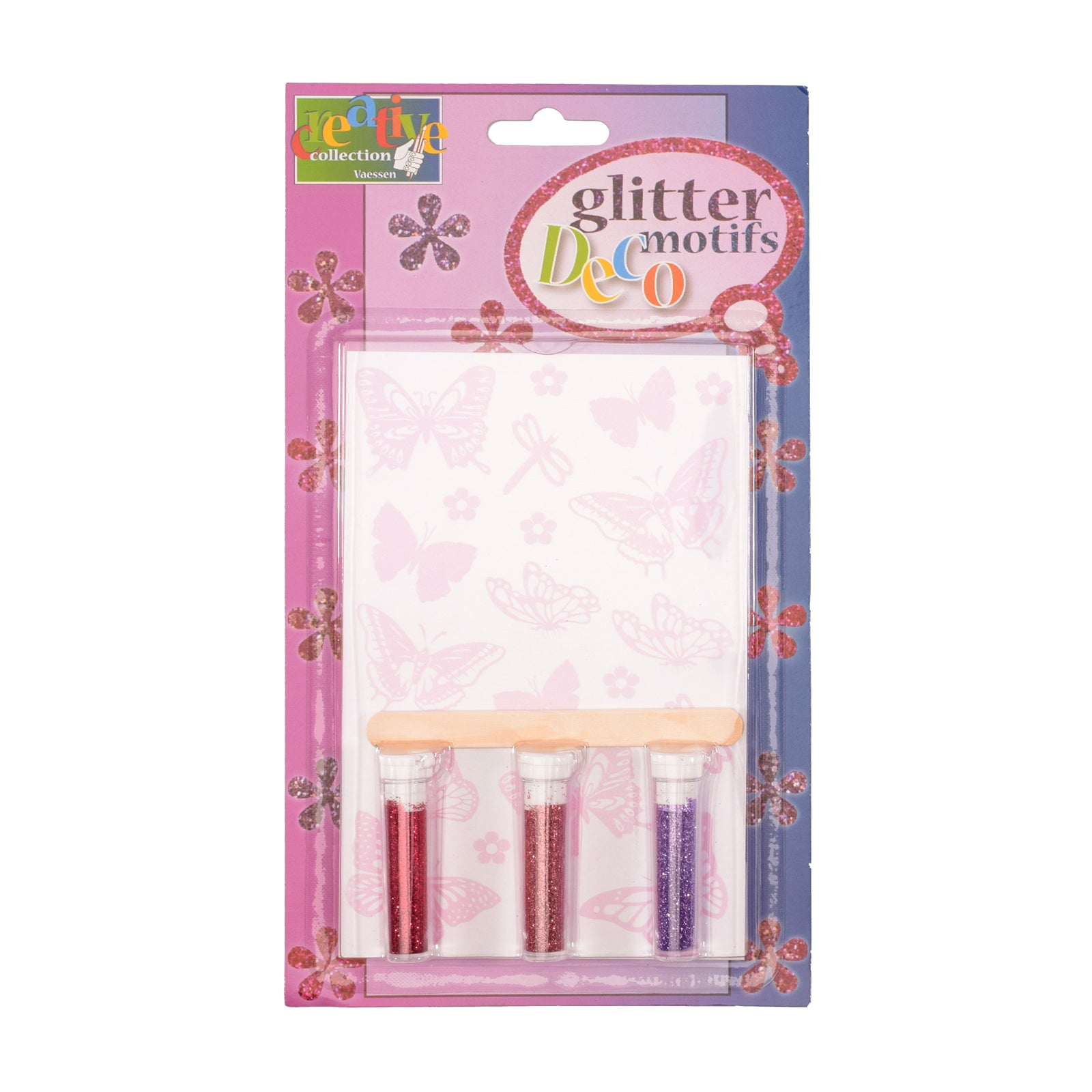 Vaessen creative • transfer + 3x glitter vlinders
