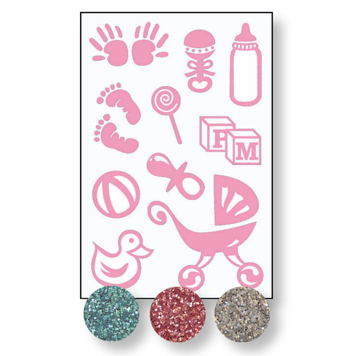 Vaessen creative • transfer + 3x glitter geboorte