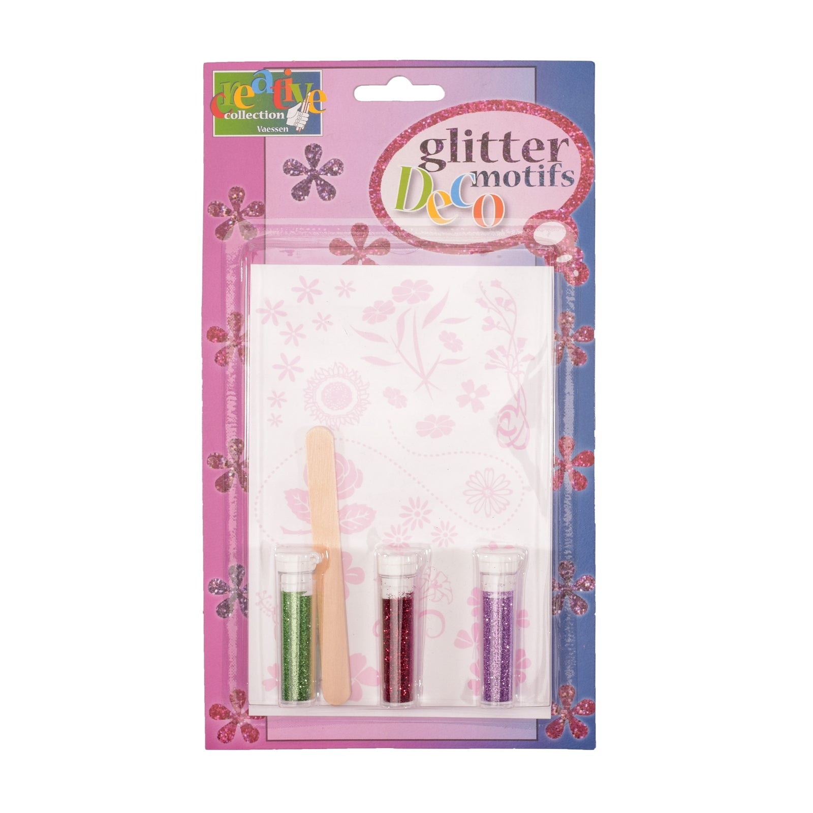 Vaessen creative • transfer + 3x glitter planten-bloemen