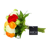 Mica decorations kunst boeket ranonkel oranje | 2 stuks - afbeelding 1