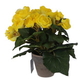 Edelman kunstplant begonia geel in pot | 2 stuks - afbeelding 1