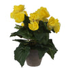 Edelman kunstplant begonia geel in pot | 2 stuks
