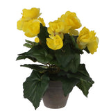 Edelman kunstplant begonia geel in pot | 2 stuks - afbeelding 2
