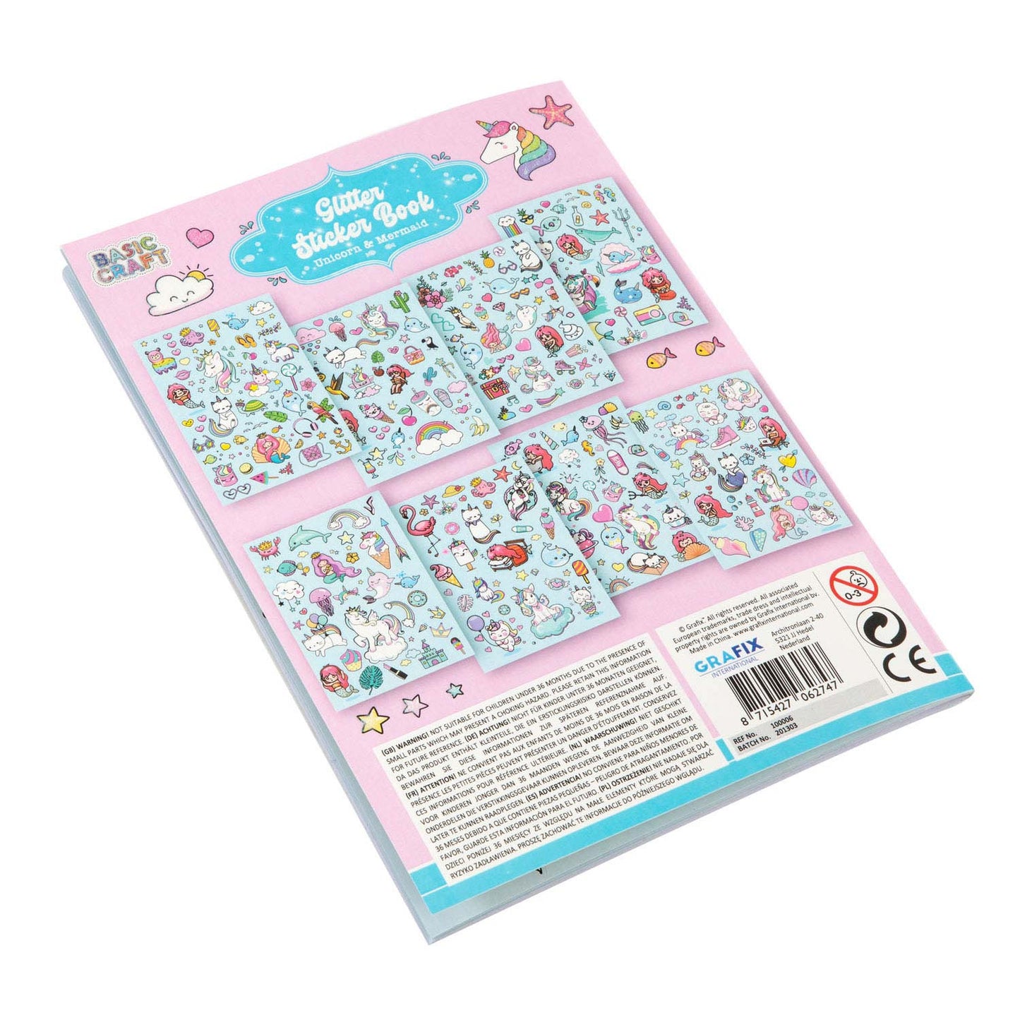 Creative craft group glitter stickerboek a5 blauw