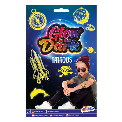 Creative craft group glow in the dark tattoos blauw