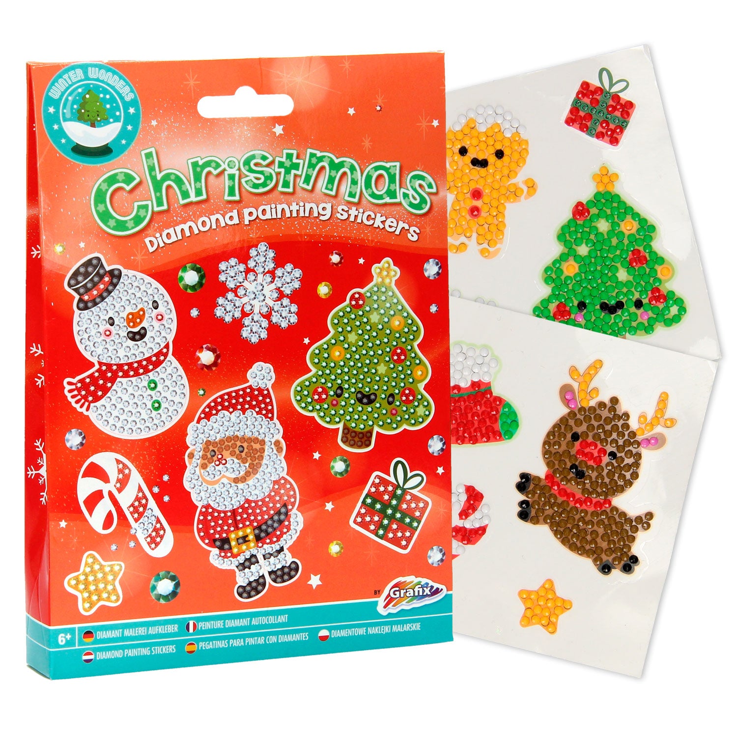 Creative craft group xmas diamond painting stickers, 12st.