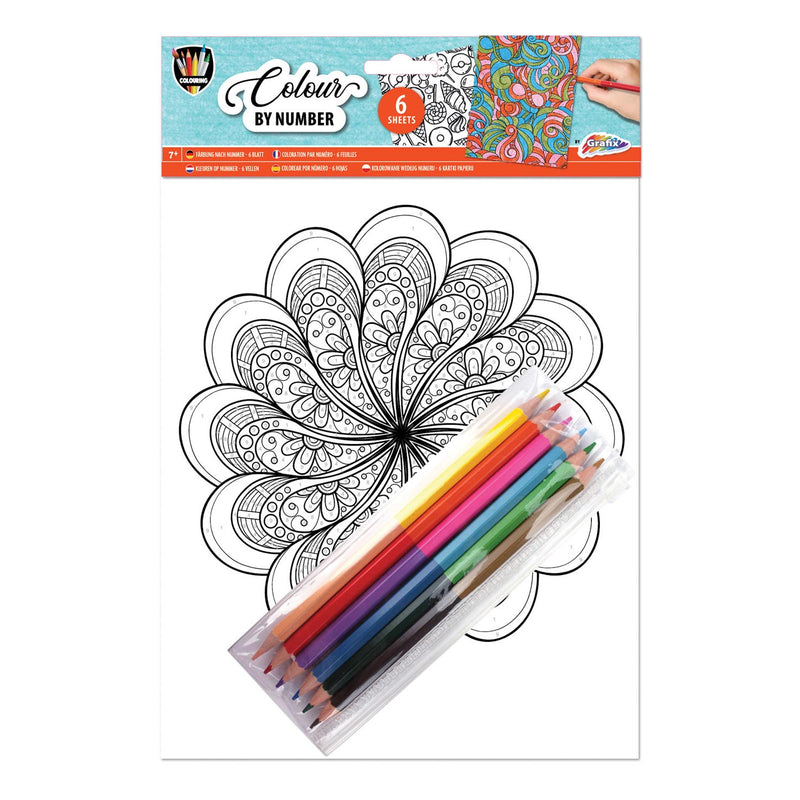 Grafix kleuren op nummer a4 - mandala