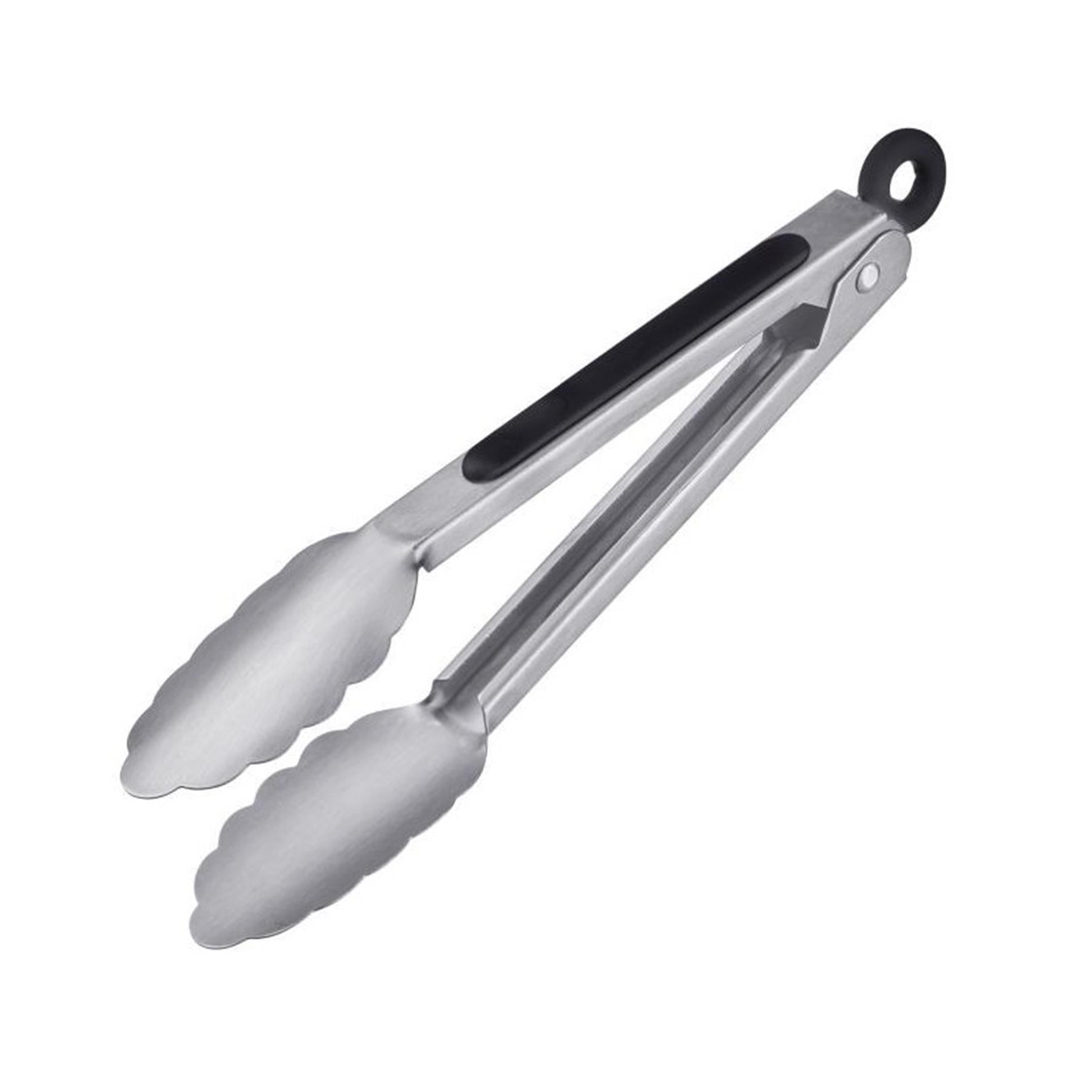 Westmark grilltang + serveertang, met roestvrijstalen uiteindes en rubberen handvatten, lengte: 20 cm, roestvrij staal kunststof, classic spezial mini, zilver zwart, 16232270