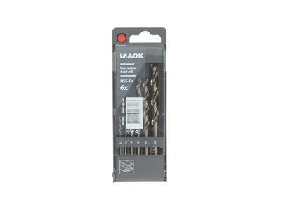 Mack 1065485 - metaalboor hss co5% din 338 set 6-delig 2-8mm | 5 stuks