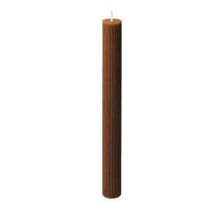 Spaas ribbed diner kaars 10 uur - brown | 9 stuks