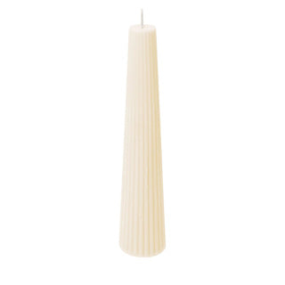 Spaas ribbed kaars obelisk 25 uur - ivory | 6 stuks