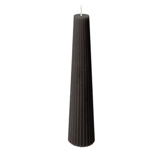 Spaas ribbed kaars obelisk 25 uur - black | 6 stuks
