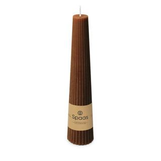 Spaas ribbed kaars obelisk 25 uur - brown | 6 stuks