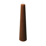 Spaas ribbed kaars obelisk 25 uur - brown | 6 stuks - afbeelding 2