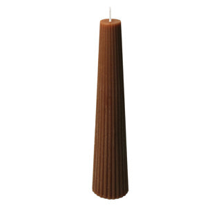 Spaas ribbed kaars obelisk 25 uur - brown | 6 stuks