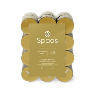 Spaas geurtheelichten blokverpakking x24 4,5u - shimmering smile | 5 stuks