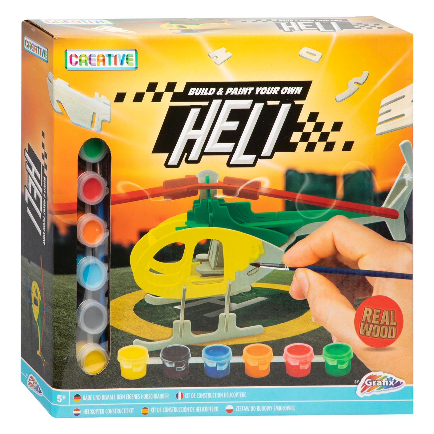 Grafix houten bouw- en schilderpakket - helikopter