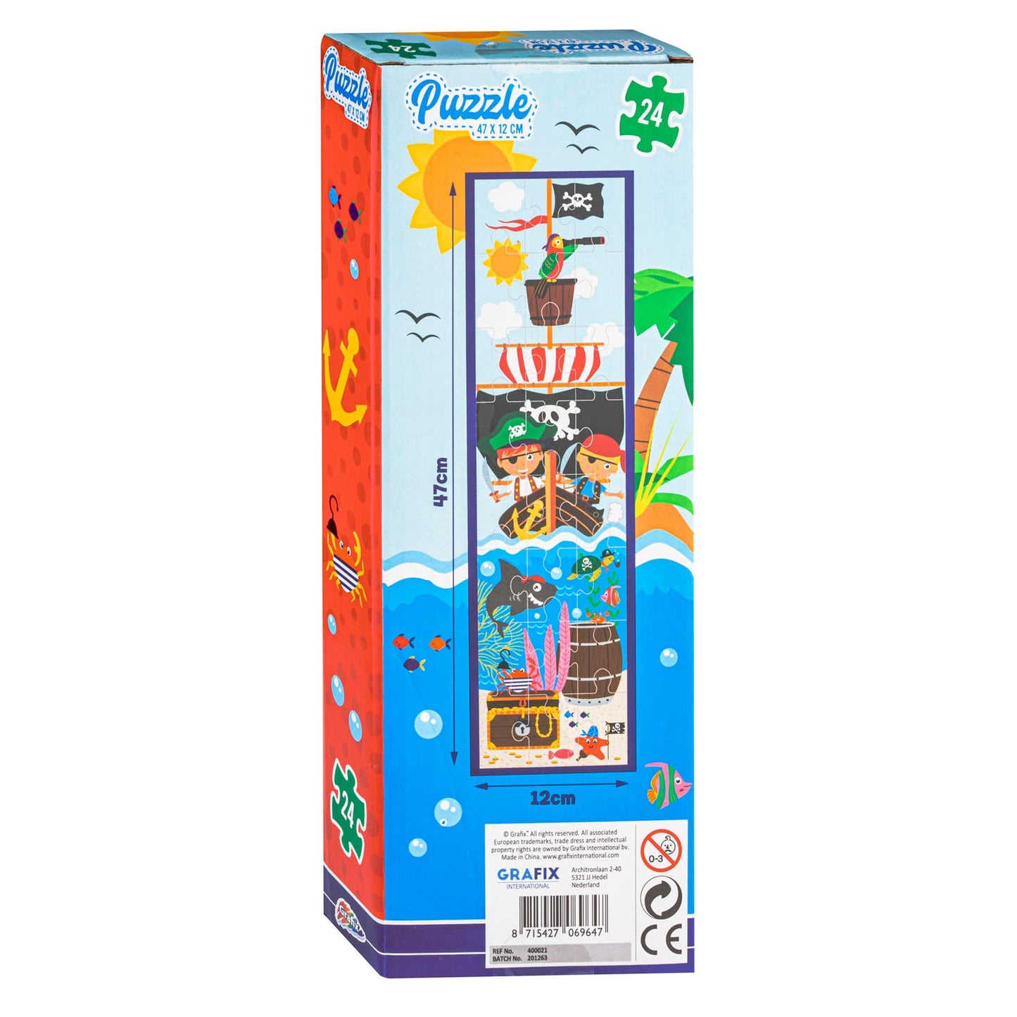 Grafix Toren Puzzel Piraat, 47x12cm