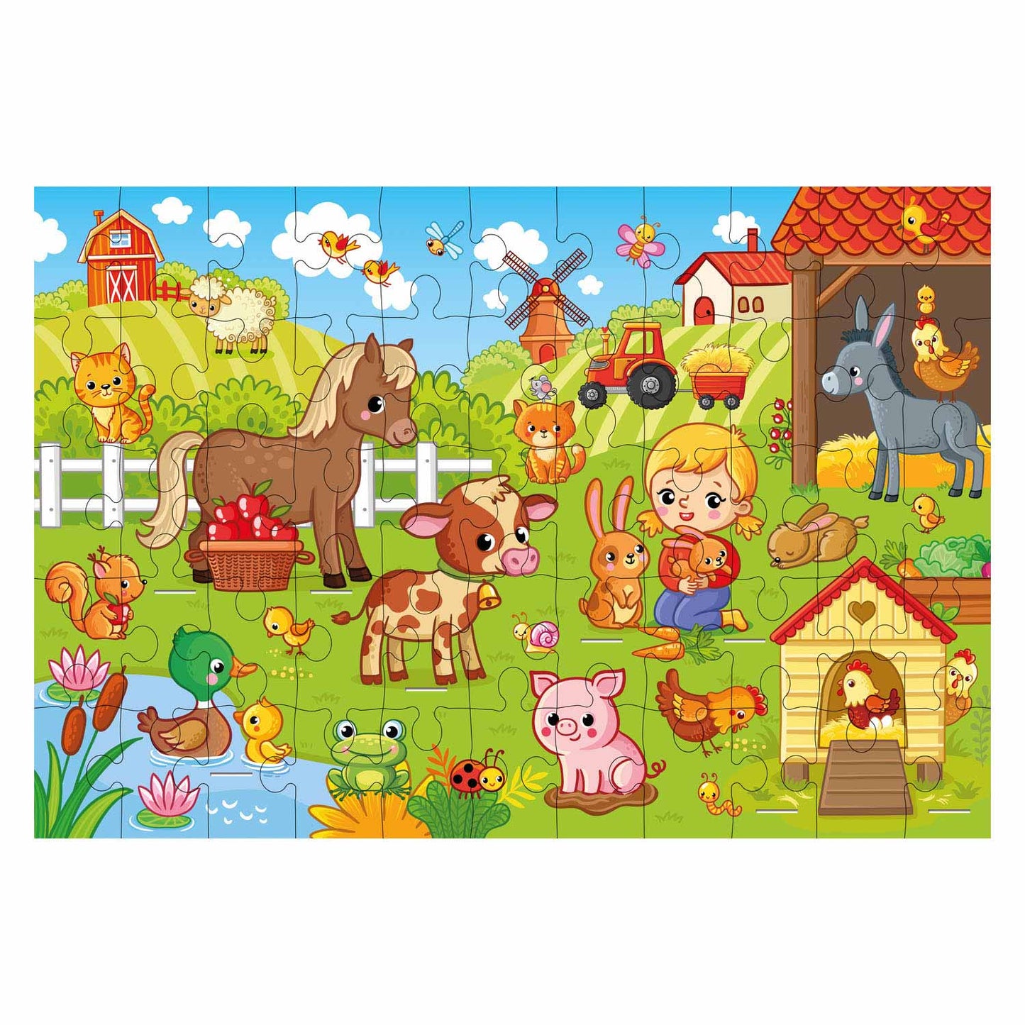Grafix 3d vloerpuzzel boerderij, 55st.