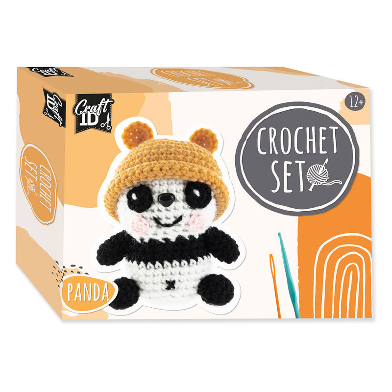 Craft id haakpakket panda met mutsje