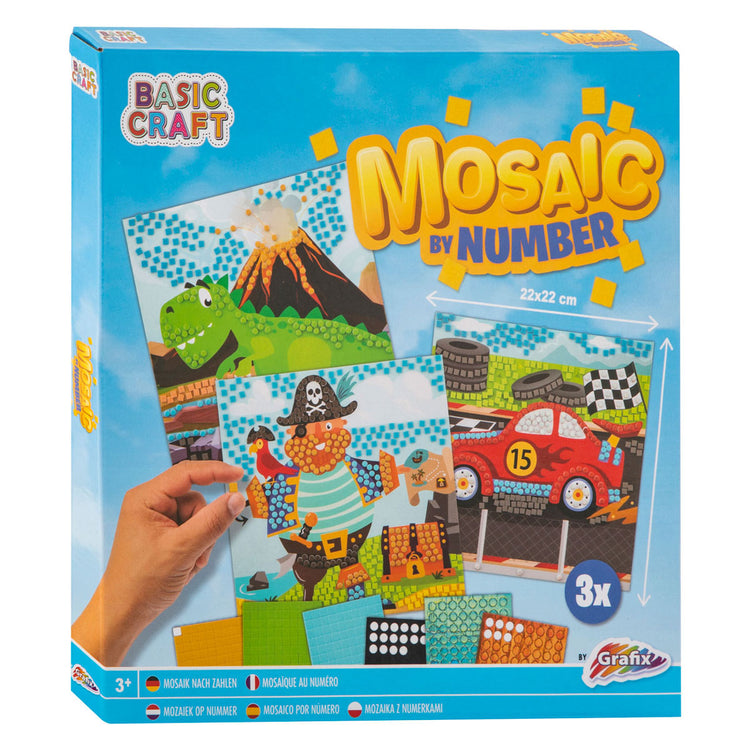 Creative craft group mozaiek op nummer - piraat, dino en voertuig