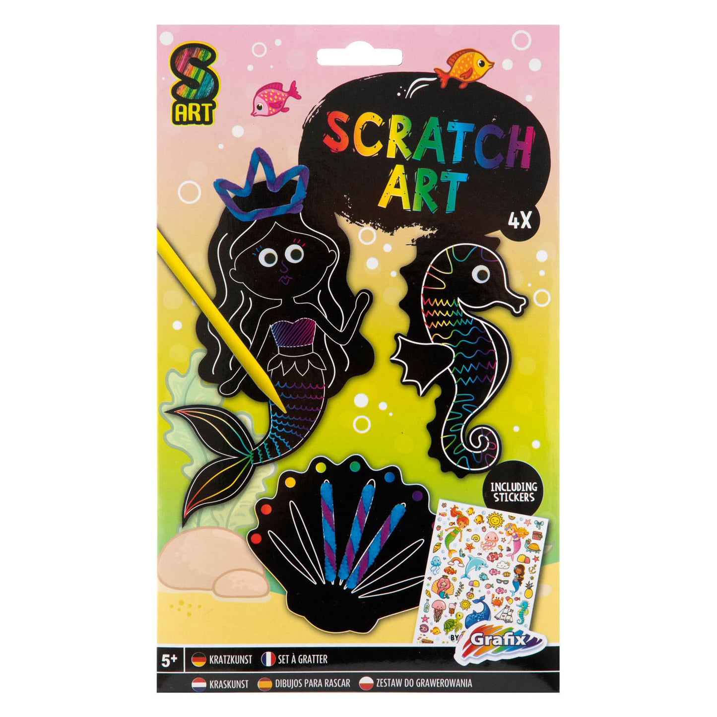 Creative craft group maak je eigen scratch art meisje
