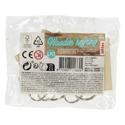 Lobbes houten sleutelhangers, 6st.