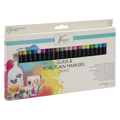 Creative craft group glas- en porseleinmarkers, 24st.