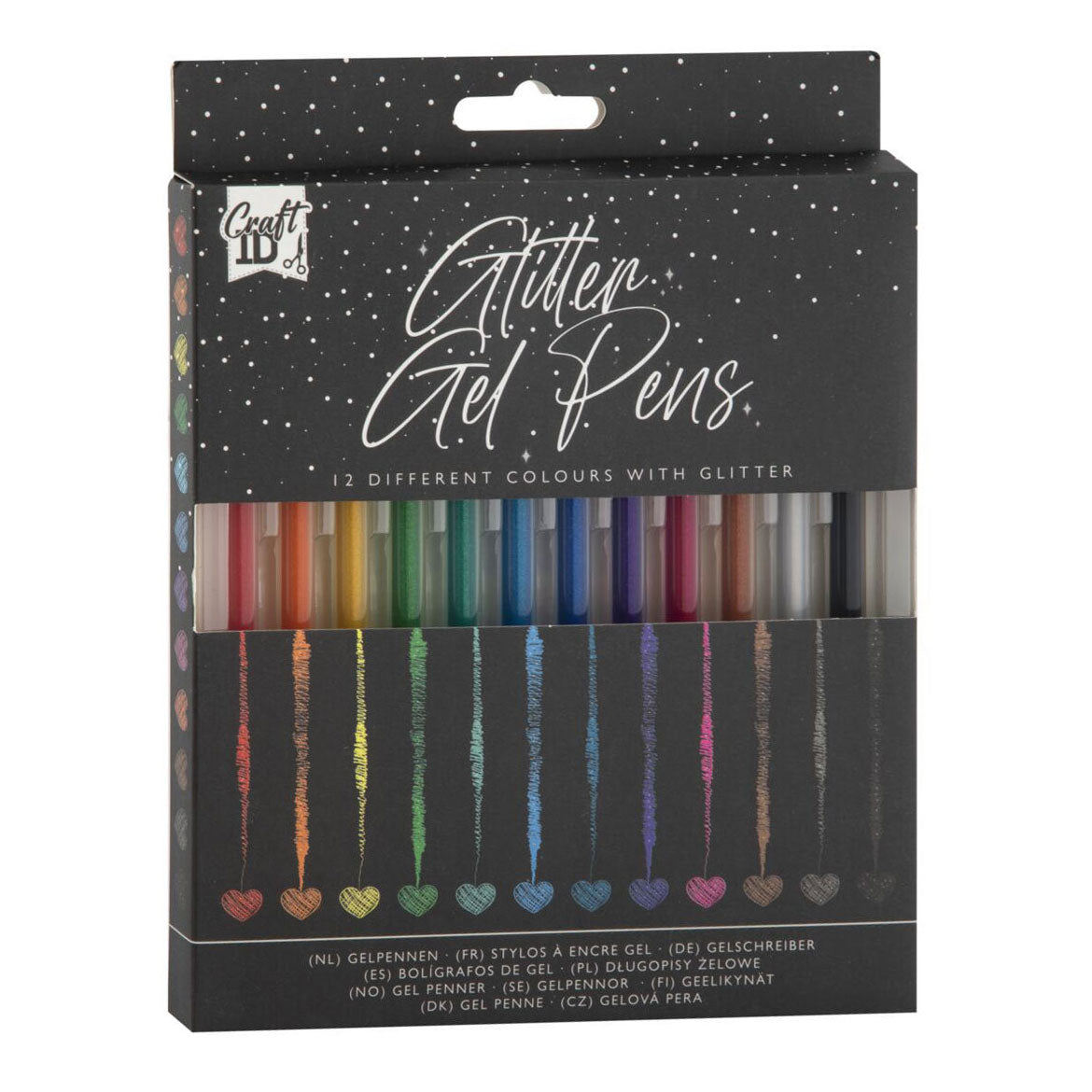 Craft sensations gelpennen glitter, 12st.