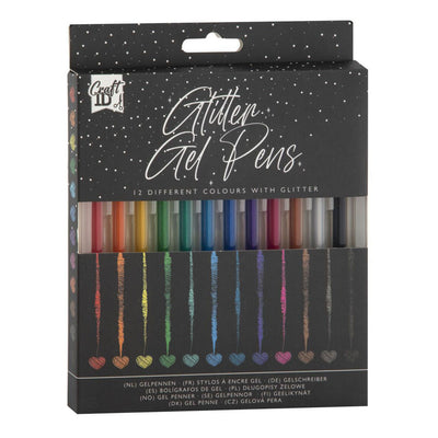 Craft sensations gelpennen glitter, 12st.