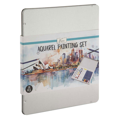 Nassau fine art aquarel verfset in tinnen box, 28dlg