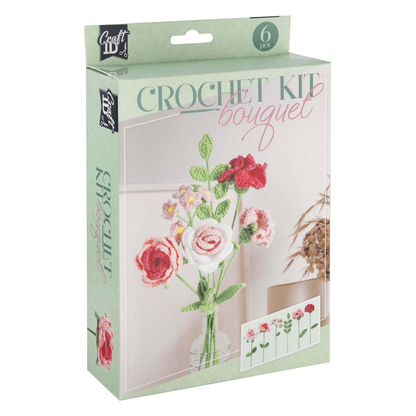 Creative craft group haakpakket bloemen boeket 6 rozen