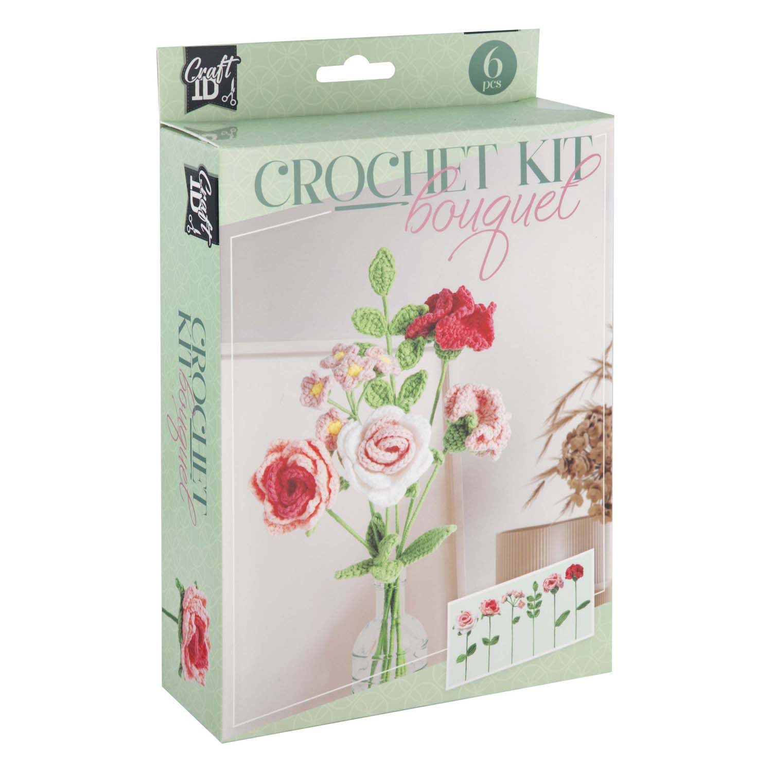 Creative craft group haakpakket bloemen boeket 6 rozen