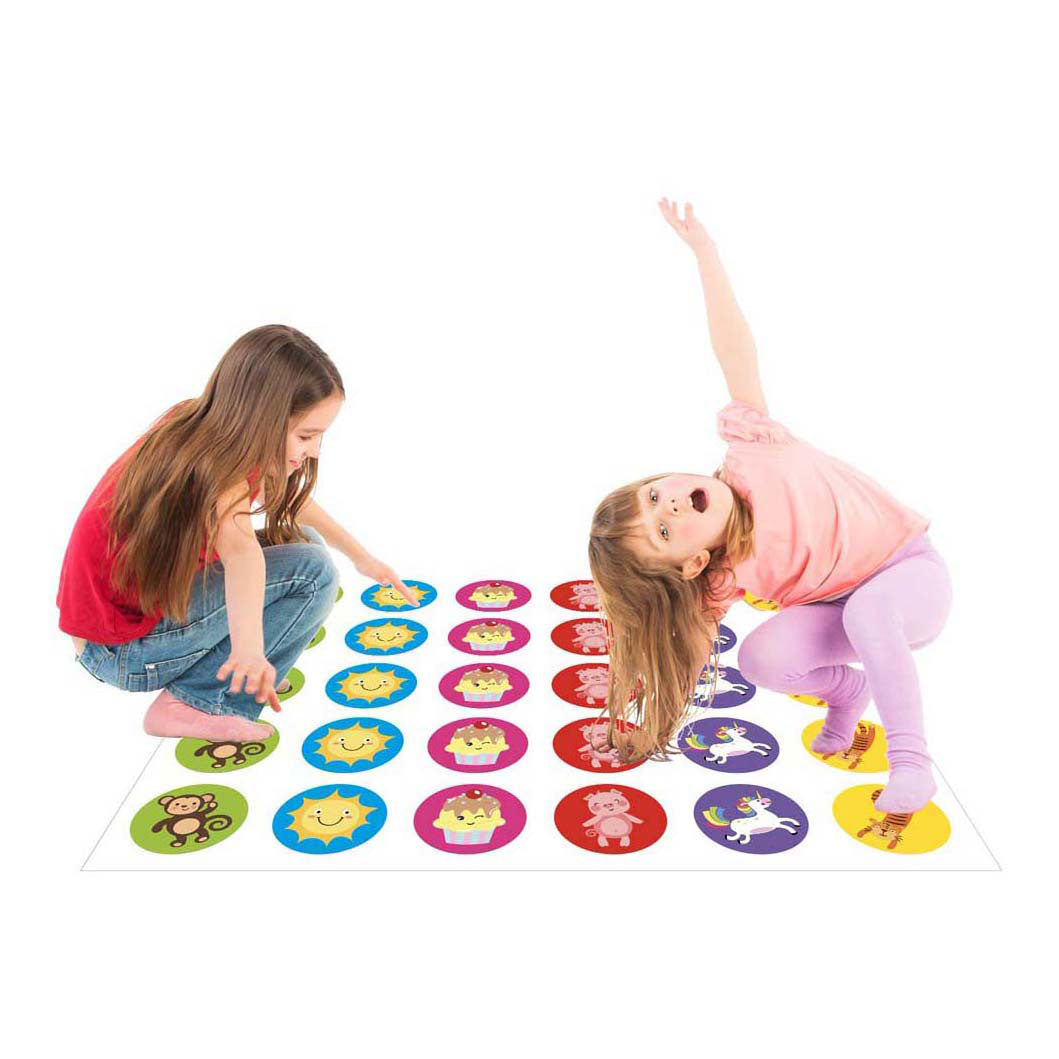 Grafix dobbelen en bewegen - gezelschapsspel - buiten spelen - buitenspeelgoed - spellen voor kinderen - speelmat 125cm x 155cm